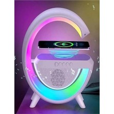 Vera Concept Store LED Wıreless Şarj Özellikli Radyolu Masa Lambası Kablosuz Gece Lambası Bluetooth Hoparlör Beyaz