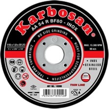 Vera Concept Store Paslanmaz Çelik (Inox) Ince Kesme Disk T41 Düz 115X1,0X22,23 mm Aa 54 R BF80 25 Adet