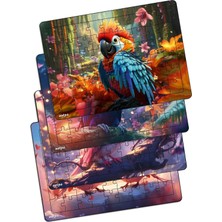 Vera Concept Store Çocuklar Için Eğitici ve Öğretici Ahşap 54 Parça Renkli Puzzle 4'lü Set, 542