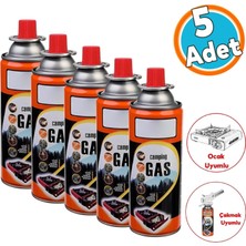 Vera Concept Store Kamp Gazı Bütan Propan Gaz Tüpü Portatif Ocak Kartuşu Tek Kullanımlık Pürmüz 400 ml 5 Adet