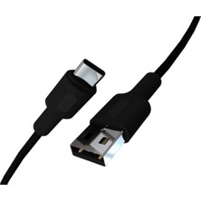 Vera Concept Store Coral USB A-C Hızlı Şarj Kablosu (Siyah + Siyah Uç) (120 Cm)