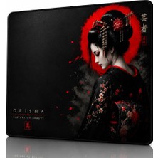 Vera Concept Store Baskılı Dijital Tasarımlı Oyuncu Mouse Pad, Kaymaz Taban, Dikişli Gaming Mouse Pad Geisha 50X40 cm