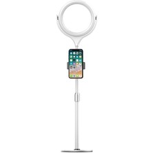 Vera Concept Store Ring Light LED 18 cm Ayaklı Işık Halkası, 3 Renk Tonu, 360° Dönerli, Telefon Tutucu, USB Şarjlı