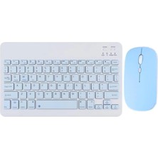 Vera Concept Store Tüm Cihazlarla Uyumlu Kablosuz Bluetooth Klavye ve Mouse Setimiz, Sessiz, Slim ve Zarif Tasarımıyla (Mavi)