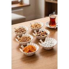 Vera Concept Store Yaprak Figürlü 6'li Porselen Kase, Çerezlik ve Sosluk Seti