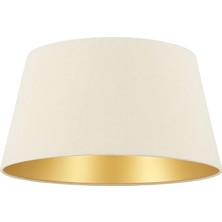 Vera Concept Store Levaillant Krem-Gold Konik Abajur Şapka – Zarif ve Sıcak Işık Etkisi, Üst 35 Cm/alt 40 cm Çap