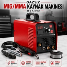 Vera Concept Store Gazsız Gazaltı Kaynak Makinesi Mıg Mma 250A 220V Elektrod Kaynak Makinası 2,5-4,0 mm Kaynak Seti