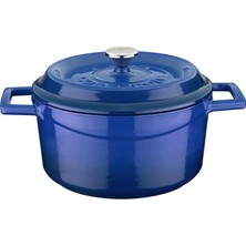 Vera Concept Store Lava Metal Döküm Yuvarlak Tencere, 20 Cm,mavi
