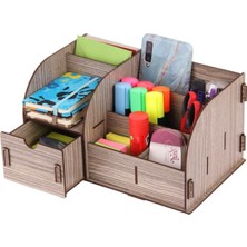 Vera Concept Store Dekoratif Masa Kalemliği Ahşap Organizer Kalemlik, Ba-6-Kemençe