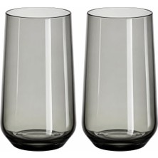 Vera Concept Store Kristal Ince Renk Detaylı Füme Cam Bardak 2'li Set – Modern Tasarım, Şık ve Zarif Günlük Kullanım Bardakları, Su ve Soğuk Içecek Meşrubat ve Sunum Kok
