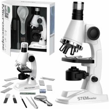 Vera Concept Store Oyuncak Işıklı Pilli Mikroskop, Eğitici Set, 100X-300X-400X-900X Büyütme