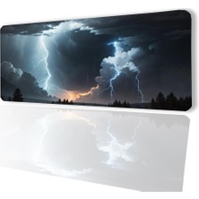 Vera Concept Store Sonictouch Göklerin Ay Yıldızı Şimşek Temalı Kaymaz Gaming Oyuncu Dikişsiz Klavye Mouse Pad 32X70CM