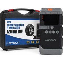 Vera Concept Store Akü Takviye ve Hava Kompresörü 3750A Tepe Akımı, 150 Psı Lastik Şişirme, 19800MAH Powerbank, LCD Ekranlı Jump Starter, LED El Feneri, 12V Araçlar Için