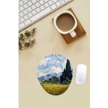 Vera Concept Store HOBISHOP(8026) Van Gogh Green Field Desenli Bilek Destekli Mouse Pad Renkli