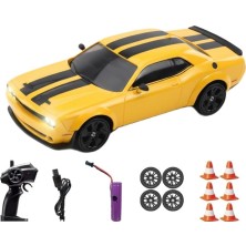 Vera Concept Store Kumoyu Uzaktan Kumandalı Işıklı Drift Arabası - Challenger Serisi, 4WD 2.4ghz Yüksek Hızlı Yarış Arabası, Sarı