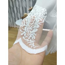 Vera Concept Store Modern Damask Desenli Tül Perde, 100X250, Sık Pile, 1/3
