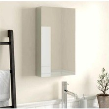 Vera Concept Store Tek Aynalı Kapaklı 3 Raflı Çok Amaçlı Banyo Dolabı - Beyaz
