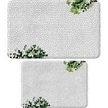 Vera Concept Store Sevimli Tasarımlı Mikrofiber 2'li Takım Banyo Paspası, Kaymaz Taban, Makinede Yıkanabilir (40X60_50X80)