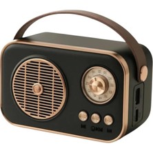 Vera Concept Store Vintage Bluetooth Kablosuz Hoparlör | 10W Rms Yüksek Ses | C Tipi Şarjlı Retro Tasarım, 8h Pil Yedekleme, USB ve Aux Girişi, Taşınabilir Ev ve Dış Mek