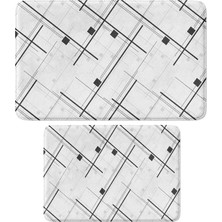 Vera Concept Store Sevimli Tasarımlı Mikrofiber 2'li Takım Banyo Paspası, Kaymaz Taban, Makinede Yıkanabilir (40X60_50X80)