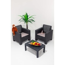 Vera Concept Store Aksu 1+1+S Balkon&teras Bahçe Mobilyası/antrasit