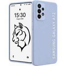 Vera Concept Store Samsung A72 ile Uyumlu Kılıf, Içi Kadife Kaplamalı Ince Sıvı Silikon Kapalı Kamera Tam Koruma Yumuşak Silikon Kapak, Gök Mavisi