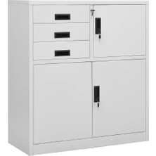 Vera Concept Store Açık Gri Çelik Ofis Saklama Dolabı, 90 x 40 x 102 Cm, Ağır Hizmet Tipi Metal Saklama Dolabı, Güvenli Dosya Düzenlemesi Için Ayarlanabilir Raf