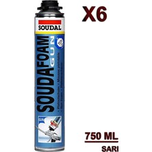 Vera Concept Store Soudafoam Gun Köpük Tabancalı 750 Ml, Sarı, 6 Adet