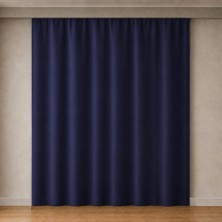 Vera Concept Store Blackout Karartma Fon Perde, Siparişe Özel Dikim | Gündüz Bile Karartır, Isı Yalıtımlı Tek Kanat | Düz Kornişe Hazır | Lacivert, 100 cm Genişlik x 200