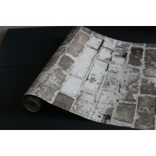 Vera Concept Store Tetik Tuğla Desenli Duvar Kağıdı, Gri-Bej, 100 x 110