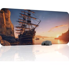Vera Concept Store Gemi Ship Gaming Mouse Pad Kauçuk Kaymaz Taban Mousepad (V2, 90X40 Xxl)