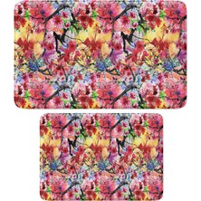 Vera Concept Store Sevimli Tasarımlı Mikrofiber 2'li Takım Banyo Paspası, Kaymaz Taban, Makinede Yıkanabilir (40X60_50X80)