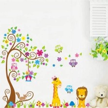 Vera Concept Store Çocuk ve Bebek Odası Dekor Süsleme Aslan Zürafa Baykuş Orman Duvar Sticker Pvc