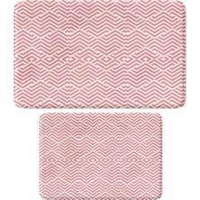 Vera Concept Store Sevimli Tasarımlı Mikrofiber 2'li Takım Banyo Paspası, Kaymaz Taban, Makinede Yıkanabilir (40X60_50X80)