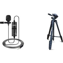 Vera Concept Store By-M1 Yaka Mikrofonu ve Kobb KBL16T 160CM Su Terazili Profesyonel Alüminyum Lazer Tripod