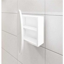Vera Concept Store Oval Aynalı Lavabo Üstü Banyo Dolabı - Beyaz