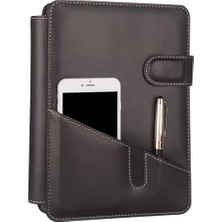 Vera Concept Store 2026 Yeni Yıl Organizer Ajanda,günlük Çizgili 15 * 21 cm Iç Ajandalı,4 Halkalı,telefon Kılıfı Kapaklı Vegan DERİ,20X26 Cm.,siyah