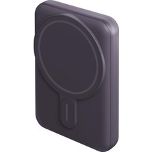 Vera Concept Store Magpac Mini 10.000 Mah 20W Type-C 15W Kablosuz Şarj - Stant Özellikli Powerbank - Derin Mor