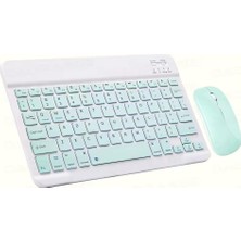 Vera Concept Store Kablosuz Klavye ve Mouse Set Type-C Şarjlı Bluetooth 2.4g Bağlantlılı Açık Yeşil