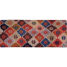 Vera Concept Store Mouse Pad, 30X70 Cm, Mavi Halı Desen Baskılı, Kaymaz Taban, Bilek Destekli, Dikişsiz Kenar, Ergonomik, Ofis ve Oyuncular Için (Rug)