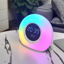 Vera Concept Store P11 Mini Hifi Bluetooth Hoparlör Ile Uyumlu Speaker Fm Radyo Saat & Çalar LED Ambiyans Işık,çok Renkli
