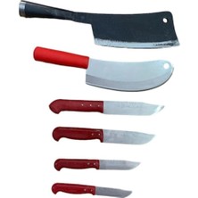 Vera Concept Store Mobilreyon Satır ve Bıçak Seti, 6 Parça, Et Satırı - Salata Soğan Bıçağı - 4 Boy Mutfak Bıçak