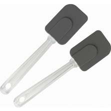 Vera Concept Store Silikon Spatula, Mutfak Kullanımı Için Şeffaf Saplı Askılı (2, Antrasit)