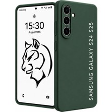 Vera Concept Store Samsung S24 / S25 ile Uyumlu Kılıf, Içi Kadife Kaplamalı Ince Sıvı Silikon Kapalı Kamera Tam Koruma Yumuşak Silikon Kapak, Koyu Yeşil