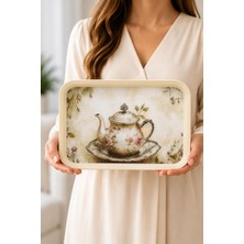 Vera Concept Store English Tea 20X30 cm Dekoratif Servis Tepsisi – Vintage Sunum Çay ve Kahve Tepsisi | Hediyelik