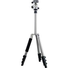 Vera Concept Store Traveller Tripod Hafif Seyahat Tripodu, Yuvarlak Başlı, Gümüş Renkli ( X-423S + BS-08Q)
