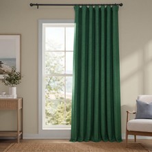 Vera Concept Store Suni Keten Karartma Perdesi, Ekstra Geniş, 100X96 Cm, 1 Panel, Anahtar Yeşili