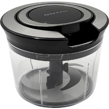 Vera Concept Store Velocut 900 ml Paslanmaz Çelik Manuel Sebze Doğrayıcı | 3 Bıçaklı, Soğan Doğrayıcı, Pratik Kullanım, El Rondosu