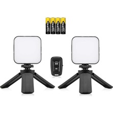 Vera Concept Store Puluz PU529B 64 LED Light 5W 800 Lümen Sürekli Işık 2x Mini Tripod ve Kumanda