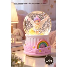 Yenilig 1 Adet Kanatlı Melek Işıklı Müzikli Püskürtmeli Büyük Boy Kar Küresi – Cam Fanus Otomatik Kar Püskürtme Işıklı Müzikli Dekoratif Biblo Snow Globe